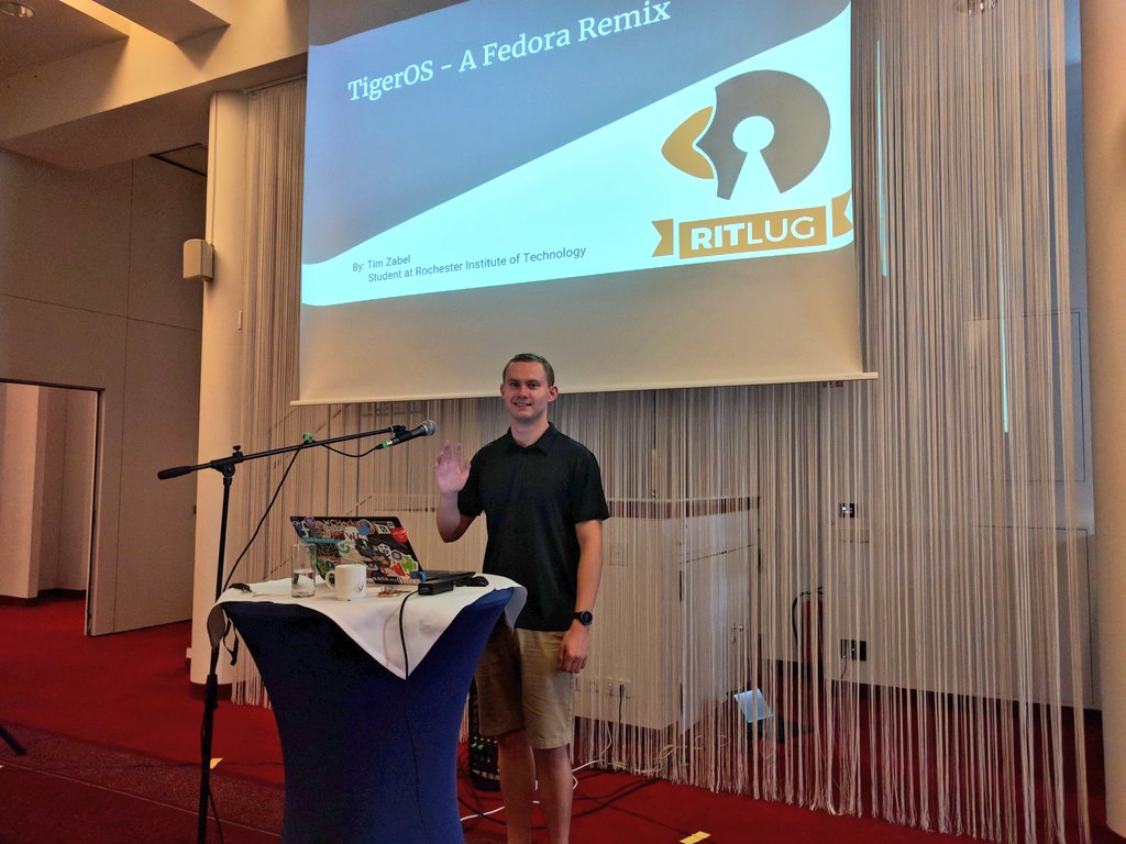 image of President Tim Zabel at Fedora Flock 2018